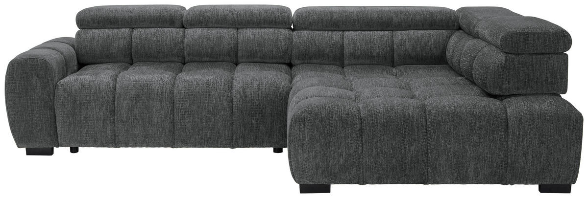 ECKSOFA Anthrazit Webstoff  - Anthrazit/Schwarz, MODERN, Kunststoff/Textil (297/205cm) - Welnova