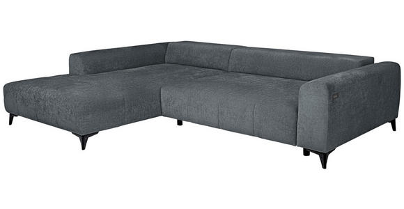 ECKSOFA  in Chenille Grau  222/279 cm  - Schwarz/Grau, KONVENTIONELL, Kunststoff/Textil (222/279cm) - Hom`in