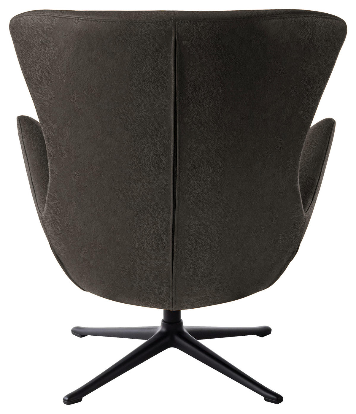OHRENSESSEL in Dunkelgrau  - Dunkelgrau/Schwarz, Design, Leder/Metall (84/104/96cm) - home24