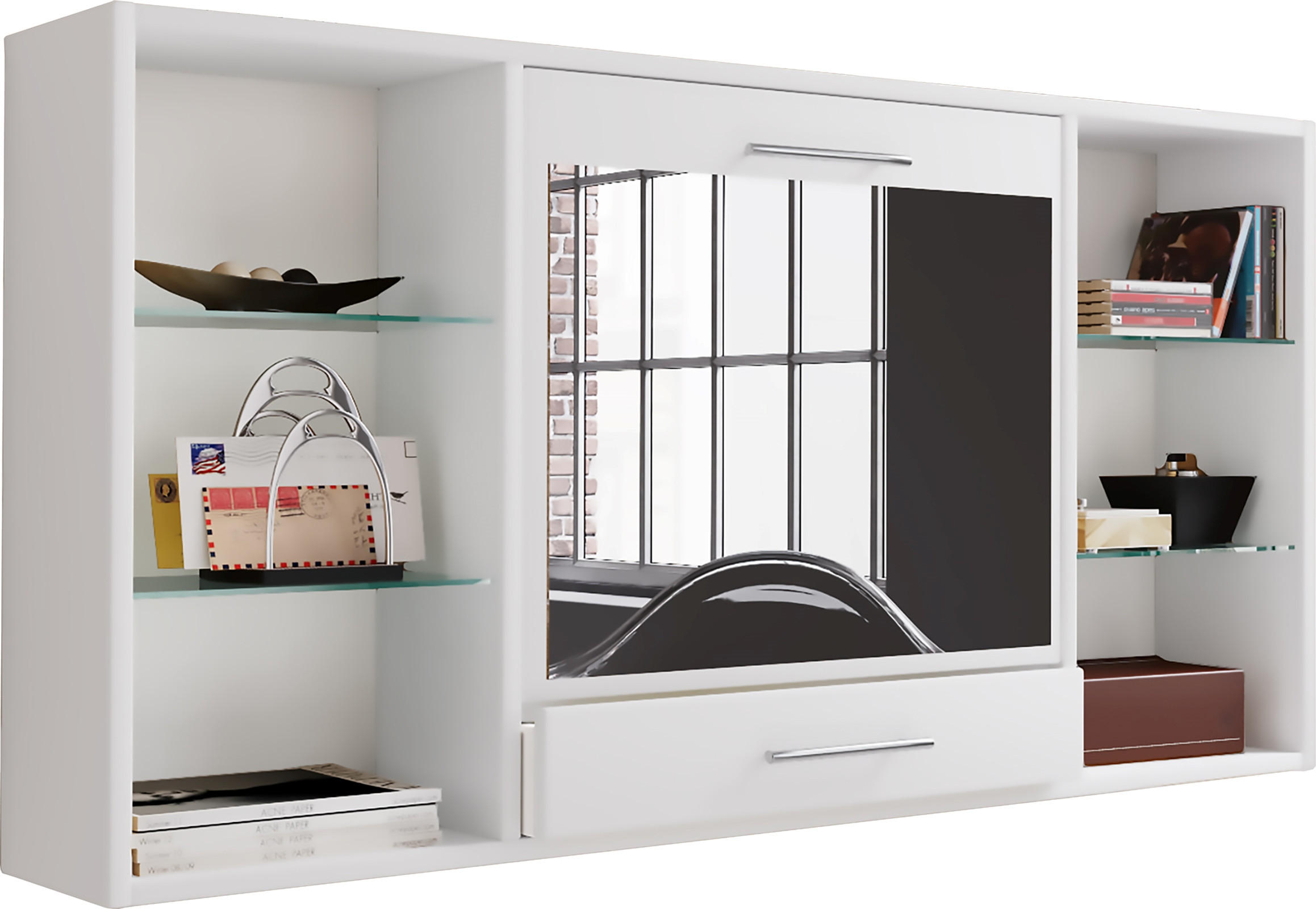 SKRIVBORD 115/19,7/60 cm  i vit  - vit/aluminiumfärg, Modern, metall/trämaterial (115/19,7/60cm) - MID.YOU