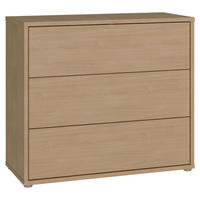 KOMMODE , 95/83/42 cm, 3 Schublade(n)  - Eichefarben/Silberfarben, Trend, Holzwerkstoff/Kunststoff (95/83/42cm) - Carryhome