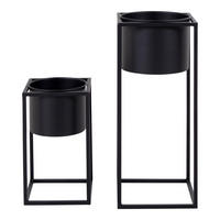 ÜBERTOPF-SET  2-teilig  - Schwarz, Design, Metall