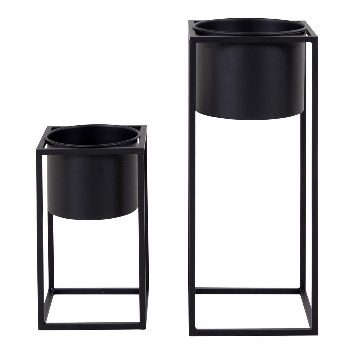 ÜBERTOPF-SET  2-teilig  - Schwarz, Design, Metall