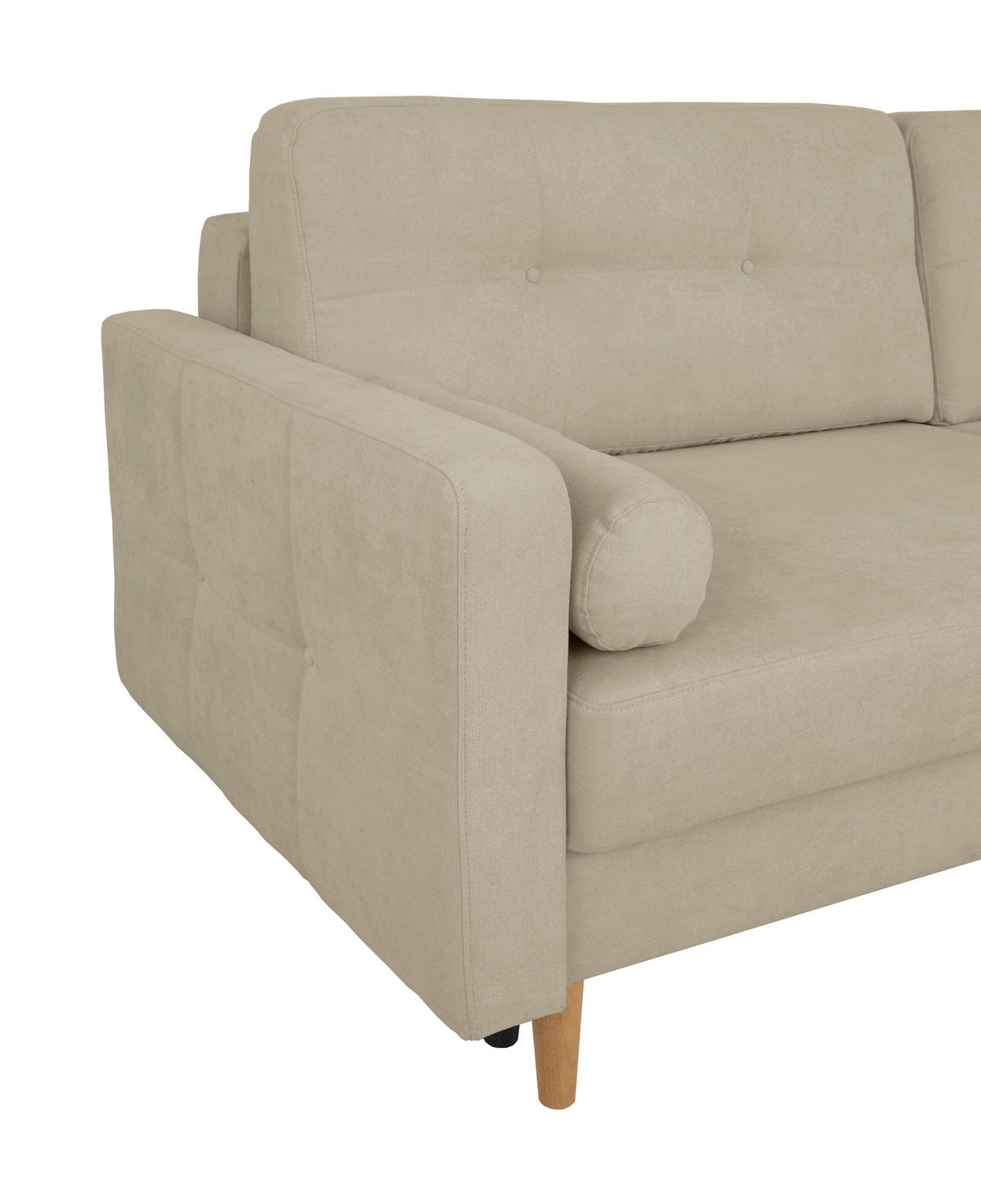 SCHLAFSOFA in Taupe  - Taupe/Buchefarben, Design, Holz/Textil (222/93/99cm) - MID.YOU