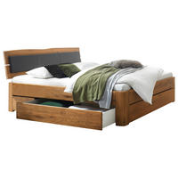STAURAUMBETT 140/200 cm  in Anthrazit, Wildeiche  - Wildeiche/Anthrazit, Design, Holz (140/200cm) - Hasena