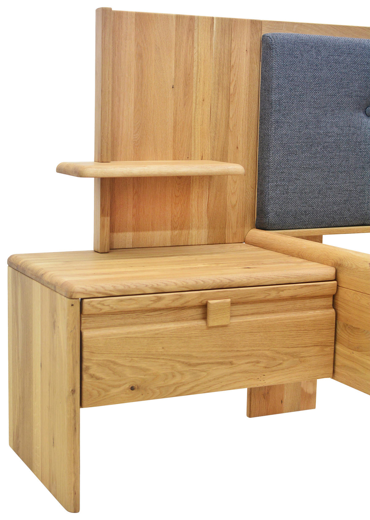 BETTANLAGE 180/200 cm  in Wildeiche, Anthrazit   - Wildeiche/Anthrazit, Konventionell, Holz/Textil (180/200cm) - Linea Natura