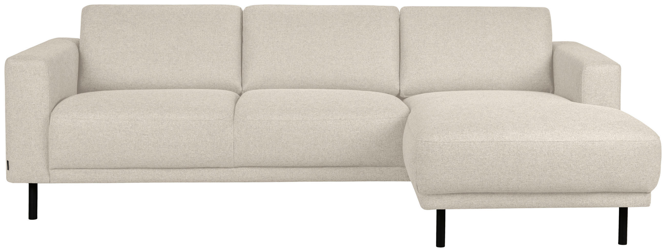 SOFFA i flatväv beige  - beige/svart, Design, metall/trä (238/78/142cm) - Pure Home Comfort