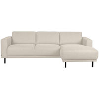 SOFFA i flatväv beige  - beige/svart, Design, metall/trä (238/78/142cm) - Pure Home Comfort