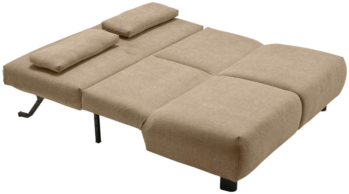 SCHLAFSOFA Flachgewebe Braun  - Schwarz/Braun, KONVENTIONELL, Textil/Metall (150/85/100cm) - Carryhome