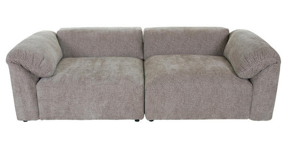 BIGSOFA Flachgewebe Braun  - Schwarz/Braun, MODERN, Kunststoff/Textil (228/66/111cm) - Carryhome