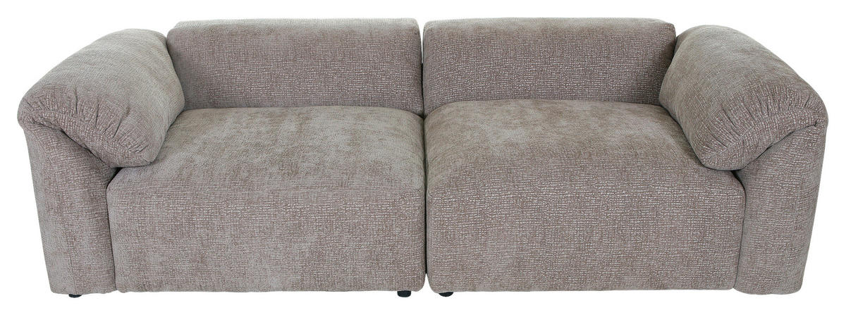 BIGSOFA in Flachgewebe Braun  - Schwarz/Braun, Modern, Kunststoff/Textil (228/66/111cm) - Carryhome