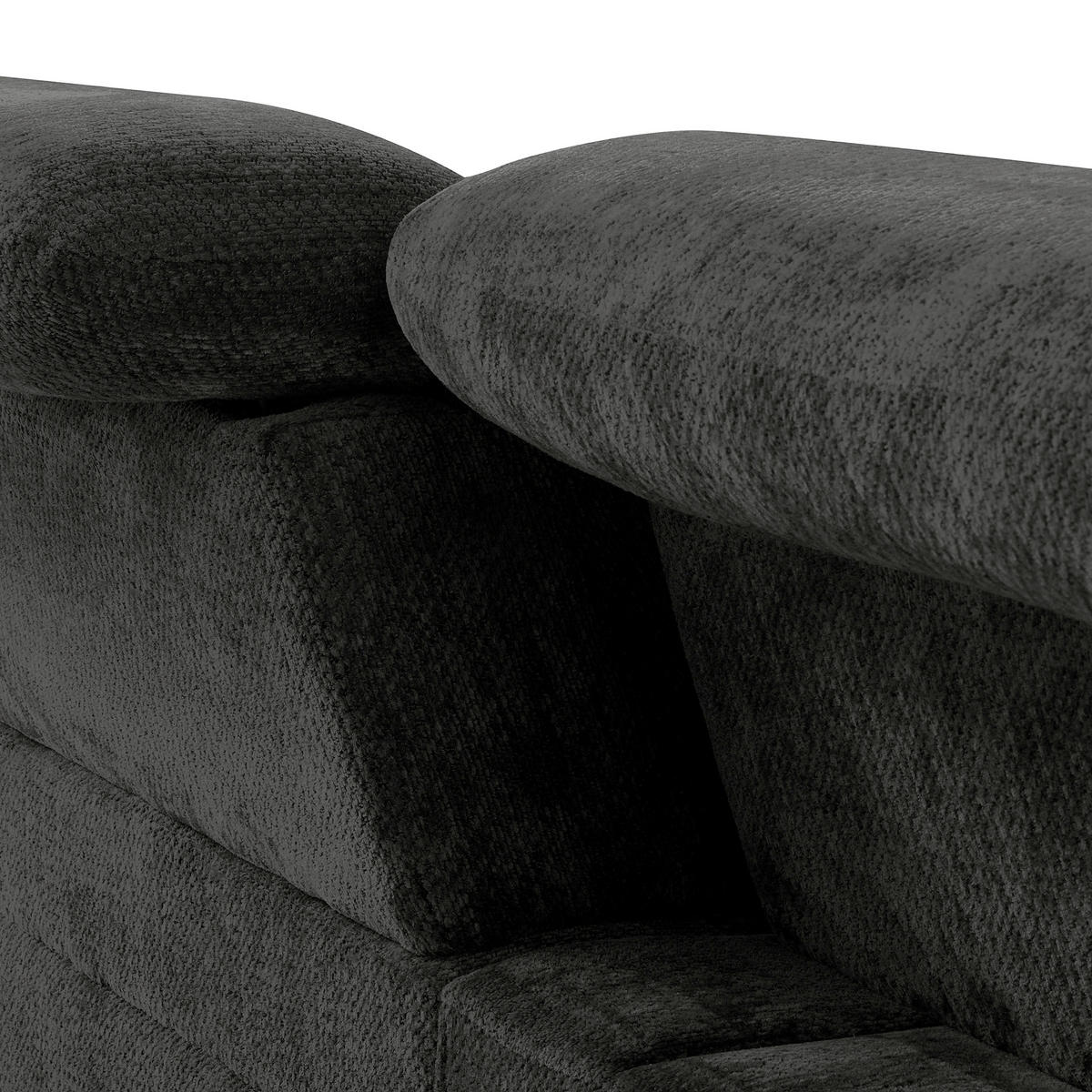 ECKSOFA  Webstoff Schwarz  - Schwarz, Design, Textil/Metall (268/195cm) - Livetastic