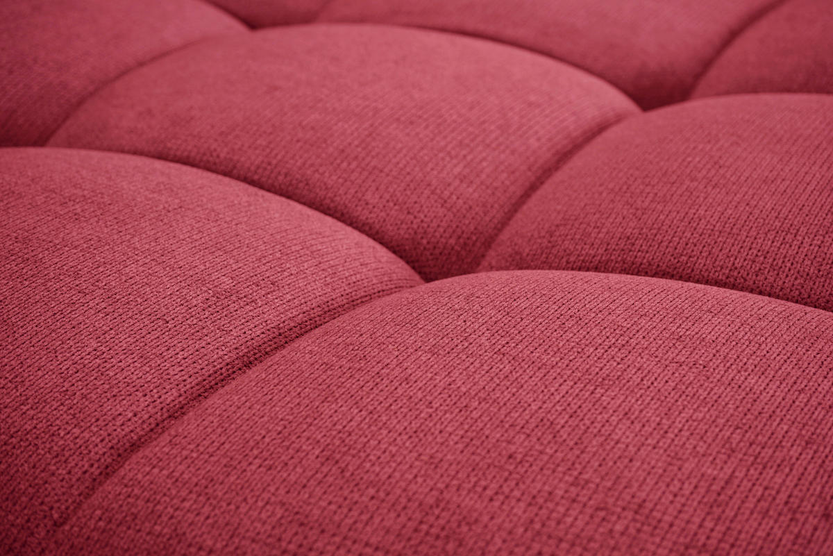 ECKSOFA Rot Flachgewebe, Mikrofaser  - Chromfarben/Rot, Design, Kunststoff/Textil (312/198cm) - Livetastic