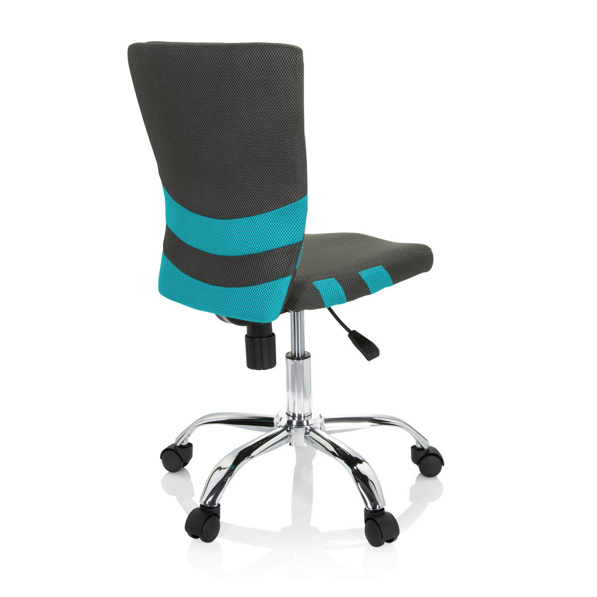 OTOČNÁ ŽIDLE PRO MLADÉ, síťovina, tyrkysová, tmavě šedá - barvy stříbra/tmavě šedá, Moderní, kov/textil (41/95/50cm) - MID.YOU