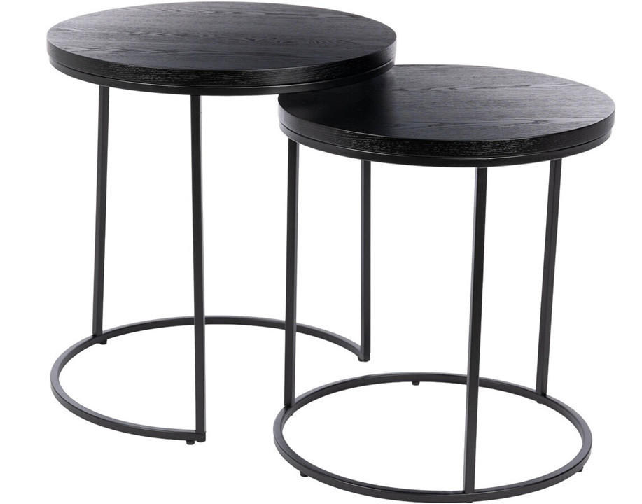 SIDOBORD SET i trä, metall 45/50/45/50/49/54 cm  - svart, Design, metall/trä (45/50/45/50/49/54cm) - Best Price