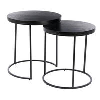 SIDOBORD SET i trä, metall 45/50/45/50/49/54 cm  - svart, Design, metall/trä (45/50/45/50/49/54cm) - Best Price