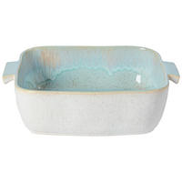 AUFLAUFFORM Keramik Feinsteinzeug  - Weiß Hochglanz/Hellblau, Basics, Keramik (32/27/9cm) - Costa Nova