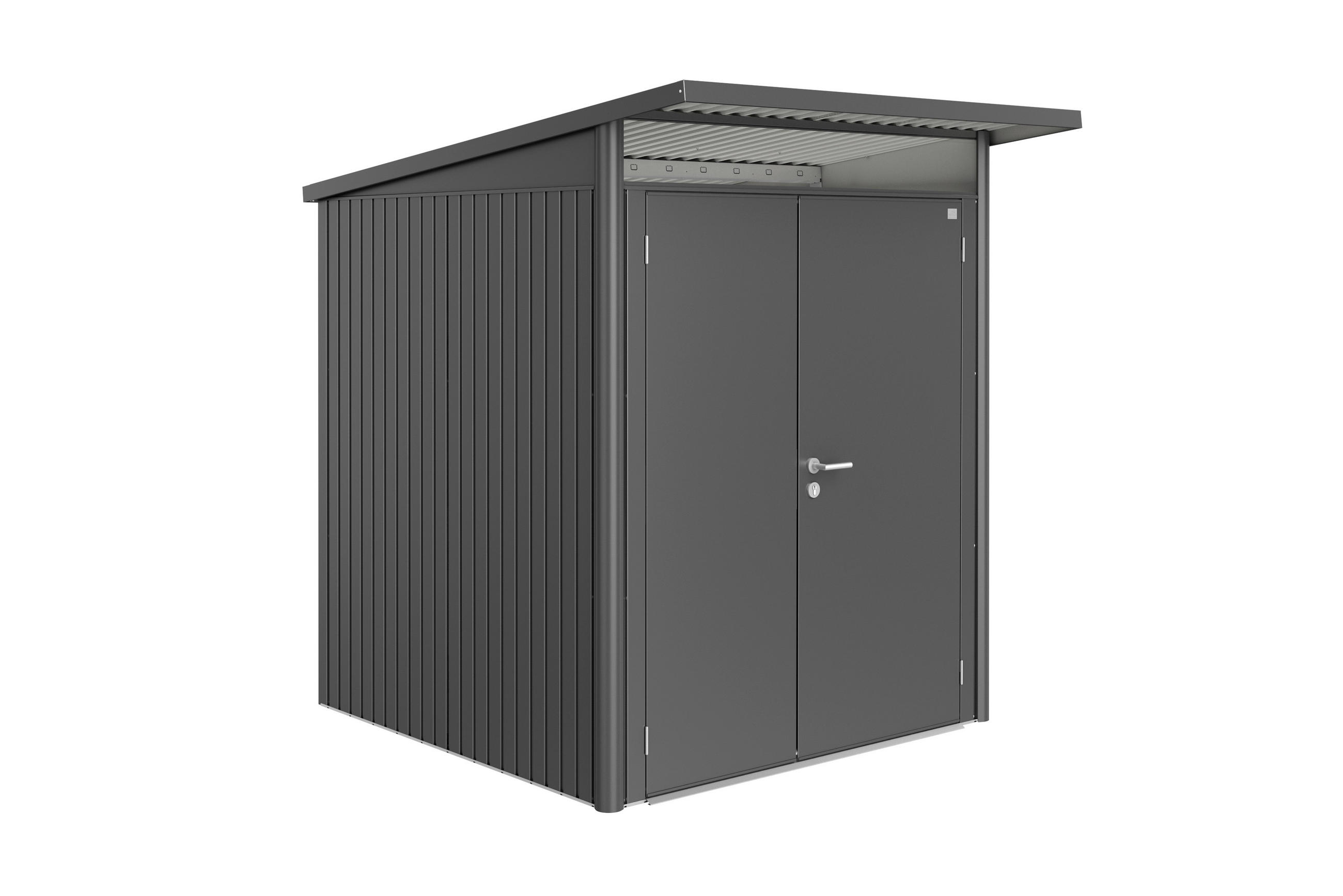 GERÄTEHAUS 180/218/222 cm  - Dunkelgrau, Design, Metall (180/218/222cm) - Biohort