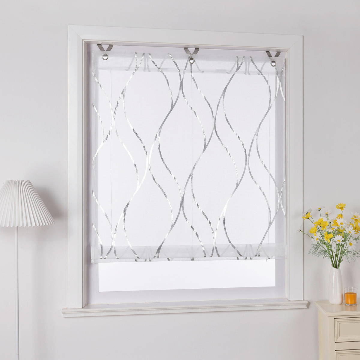 DEKOROLLO  transparent  60/130 cm    - Weiß Hochglanz, Basics, Textil (60/130cm)