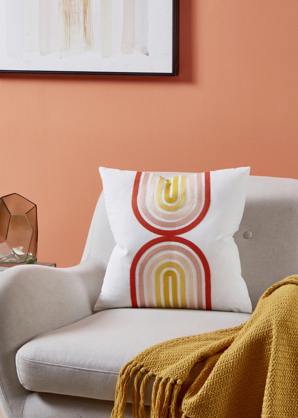 ZIERKISSEN  45/45 cm   - Gelb/Rot, Basics, Textil (45/45cm) - Eglo
