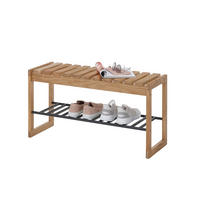 GARDEROBENBANK - Schwarz/Naturfarben, Design, Holz/Metall (88/45/30cm) - MID.YOU