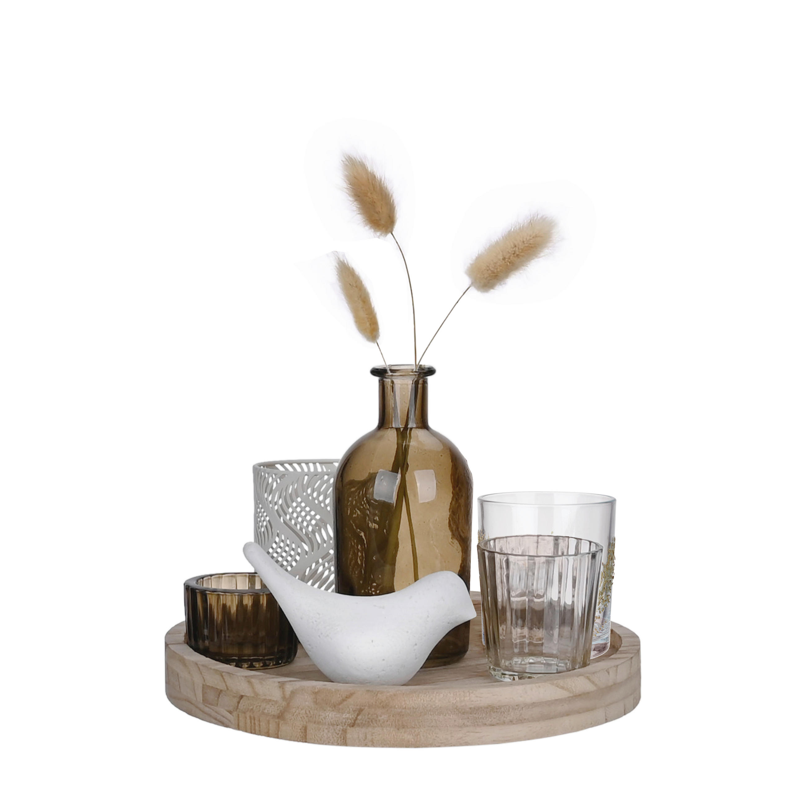 SET SVIJEĆNJAKA drvo, metal, staklo, kamen, prirodni materijali - višebojno, Lifestyle, kamen/staklo (22/15cm) - Ambia Home