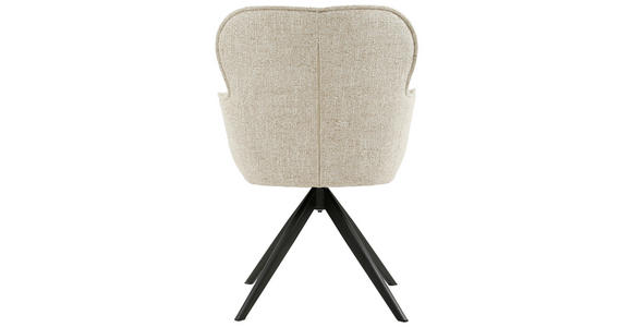 ARMLEHNSTUHL in Eisen Webstoff - Beige/Schwarz, Design, Textil/Metall (62/88/65cm) - Novel
