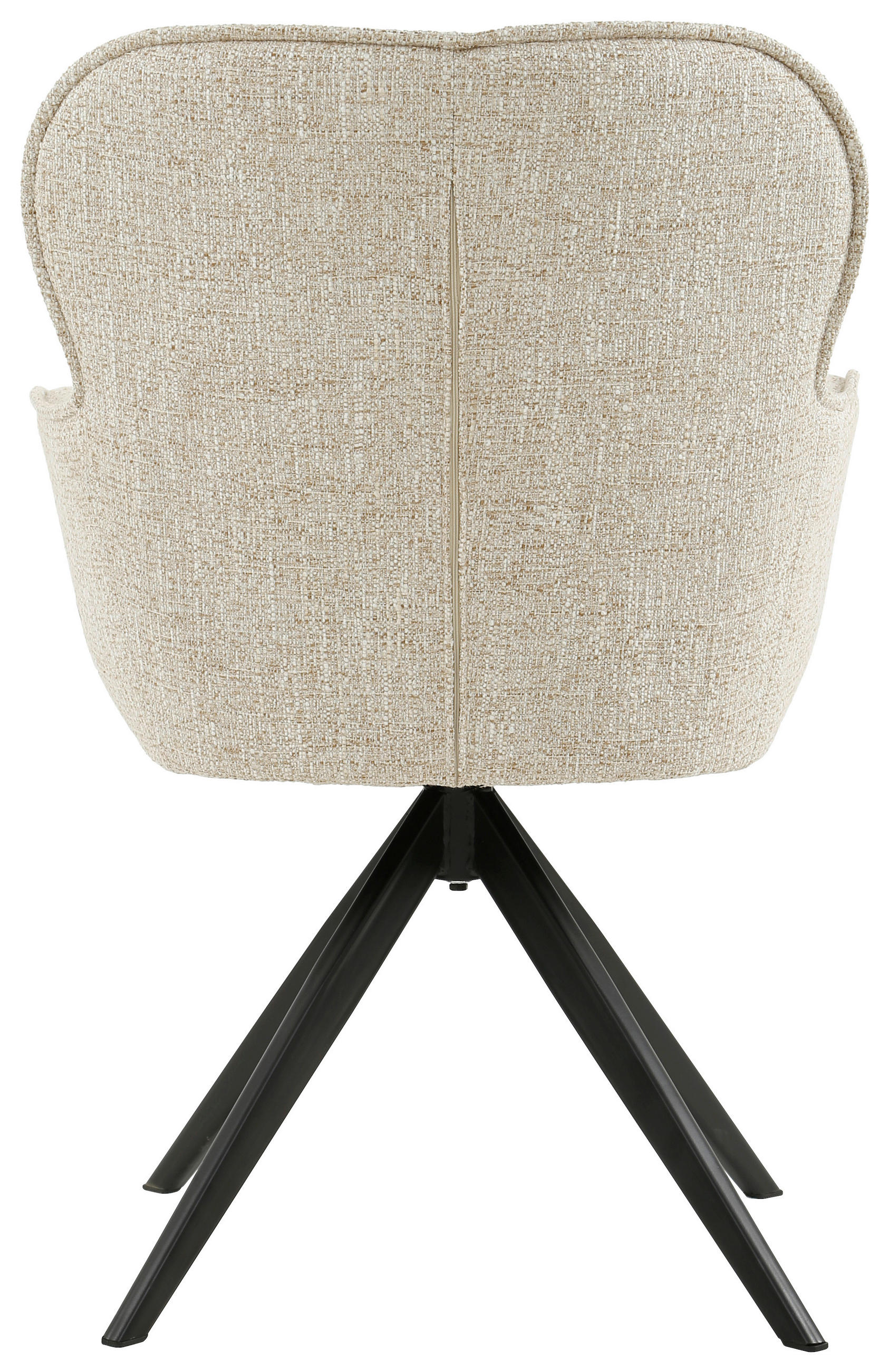 Thumbnail - Novel Armlehnstuhl, Schwarz, Beige, Metall, Textil, Drehkreuz, 62x88x65 cm, Bsci, Sitzfläche 360° drehbar, Esszimmer, St...