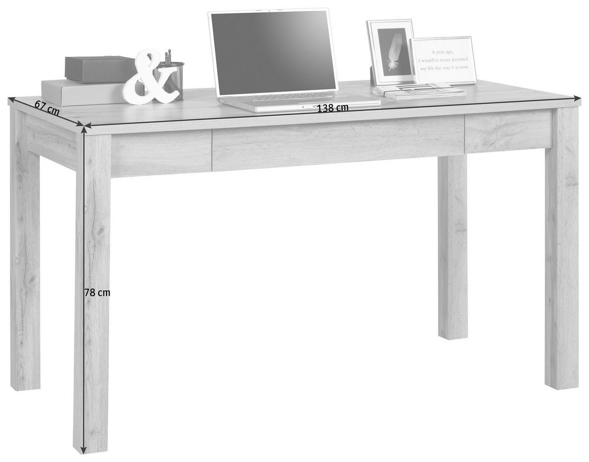 SCHREIBTISCH 138/67/78 cm  in Eiche Wotan  - Eichefarben/Eiche Wotan, KONVENTIONELL (138/67/78cm) - Hom`in