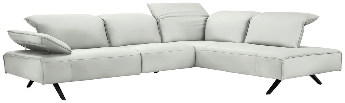 ECKSOFA  in Echtleder Ecru  290/230 cm  - Ecru/Anthrazit, Design, Leder/Metall (290/230cm) - Johann Jakob