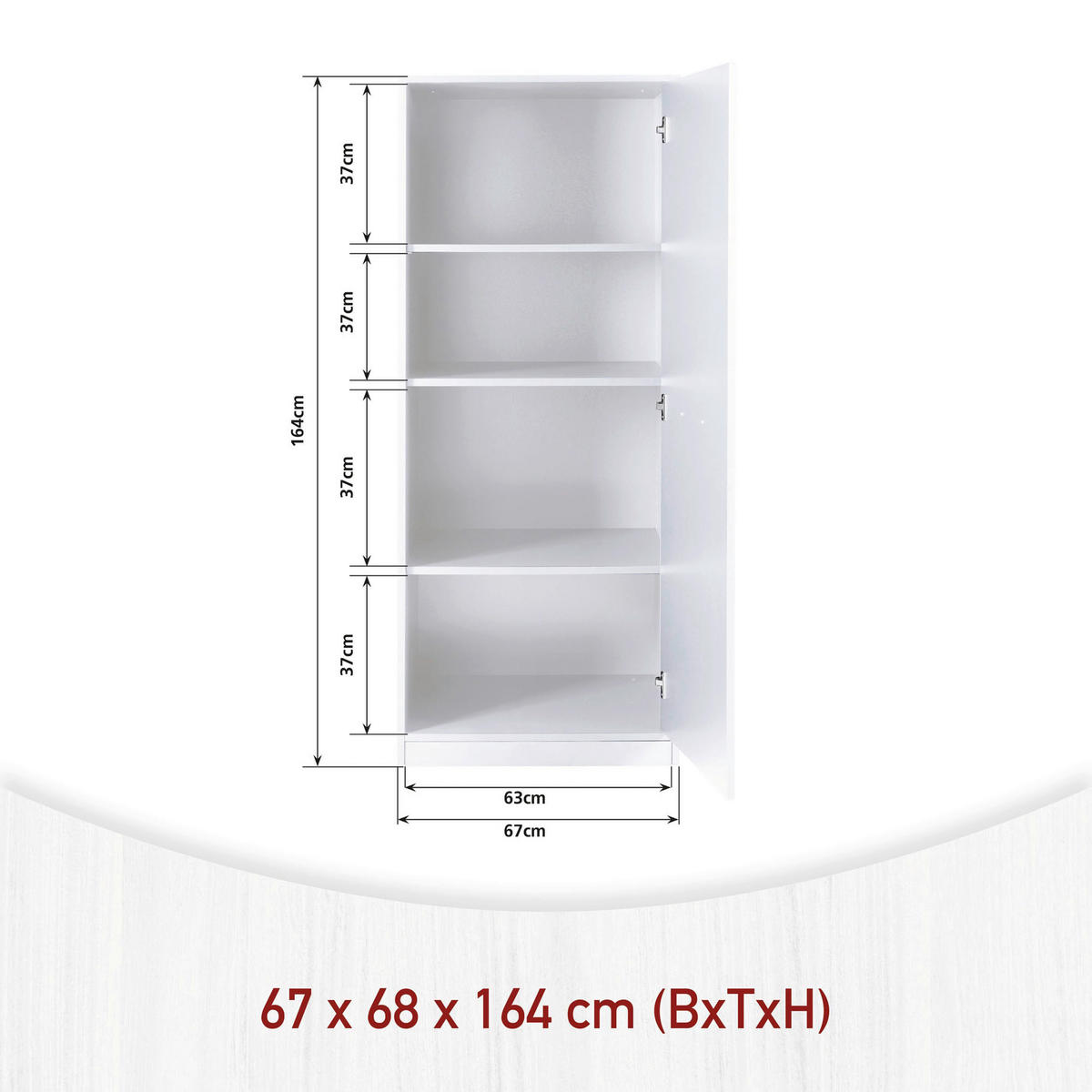 MEHRZWECKSCHRANK 67/164/68 cm  in Weiß  - Silberfarben/Weiß, MODERN, Holzwerkstoff/Metall (67/164/68cm) - home24