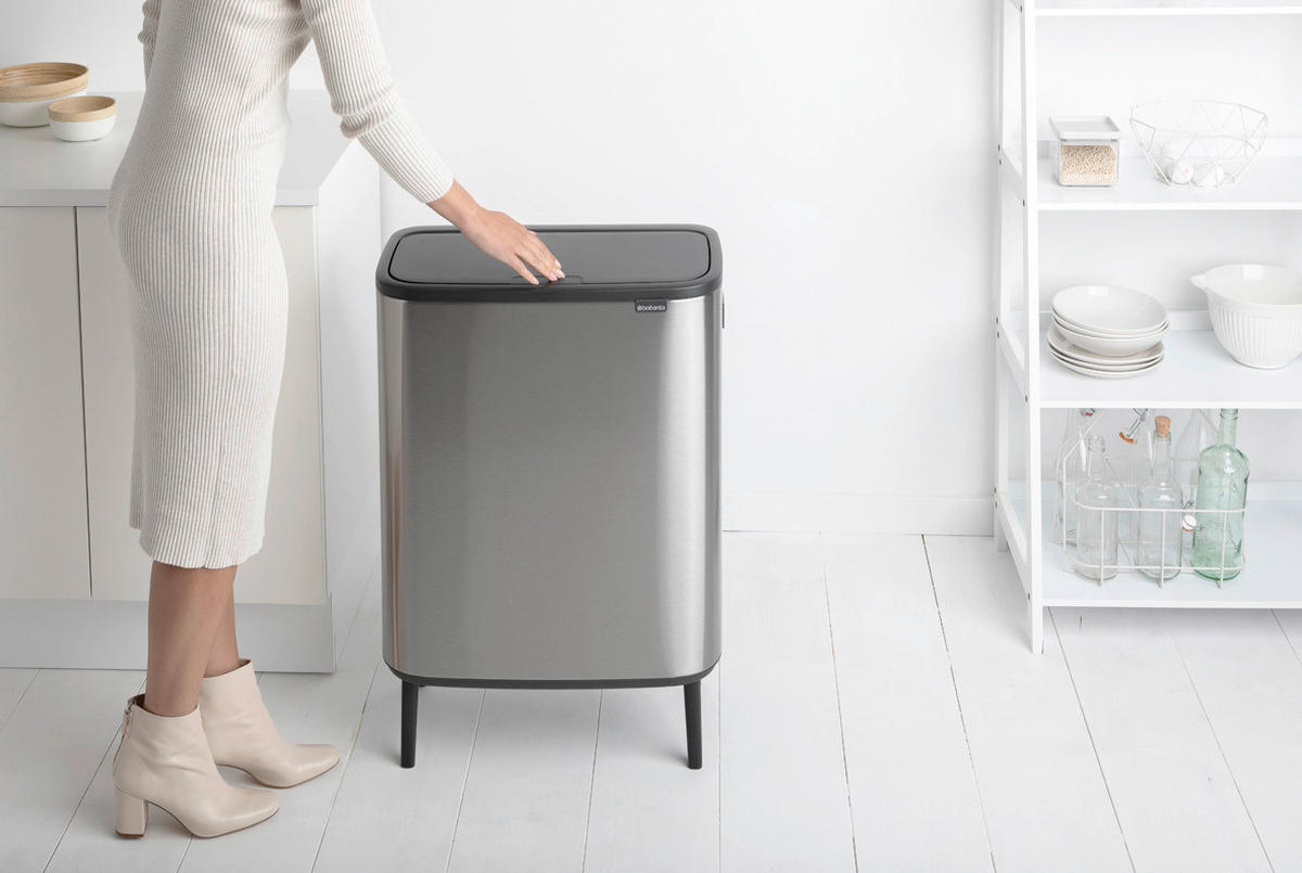 KOŠ ZA OTPAD  60 l   - siva/srebrne boje, Basics, plastika (54.5/81.5/31.2cm) - Brabantia