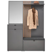 GARDEROBE 143,5/198/40 cm  - Graphitfarben/Eiche Artisan, Design, Glas/Holzwerkstoff (143,5/198/40cm) - Voleo
