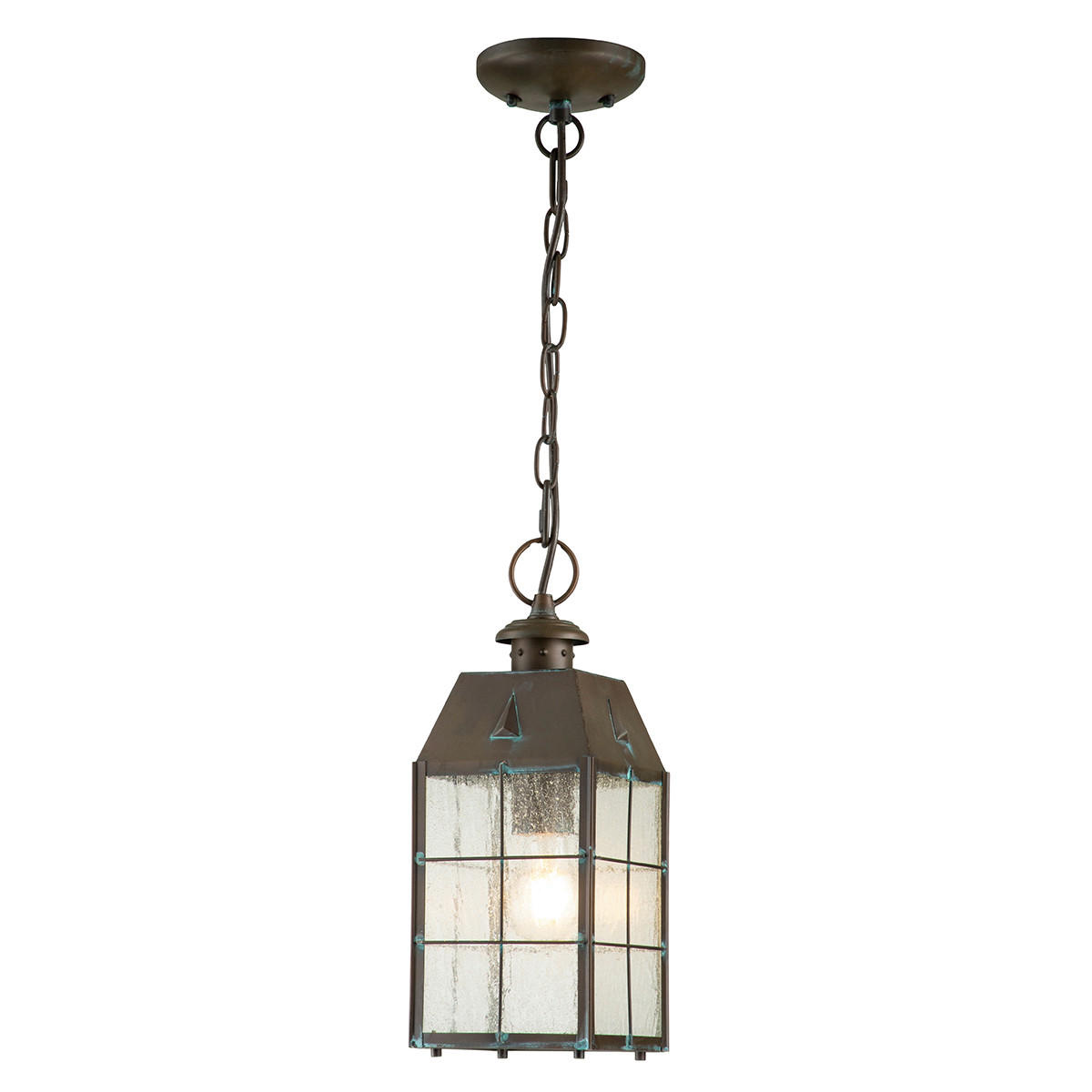 VENKOVNÍ ZÁVĚSNÉ SVÍTIDLO, 14/48.3 cm  - barvy mosazi, Konvenční, kov/sklo (14/48.3cm) - Elstead Lighting