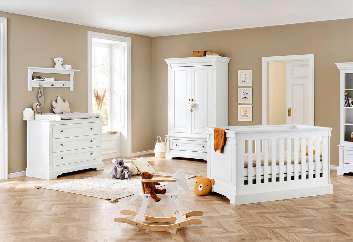 BABYZIMMER PINOLINO EMILIA 3-teilig  - Weiß, ROMANTIK / LANDHAUS, Holzwerkstoff - Pinolino