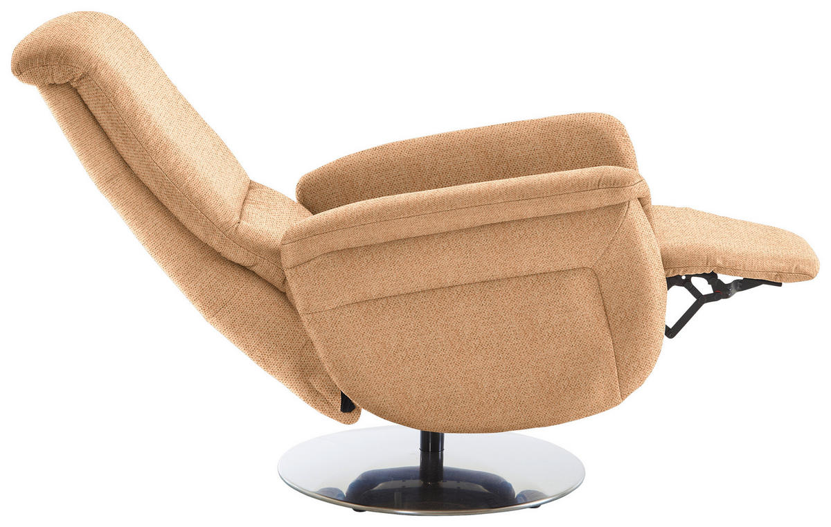 RELAXSESSEL Textil Gelb  - Edelstahlfarben/Gelb, Konventionell, Textil/Metall (79/112/94cm) - Beldomo Premium