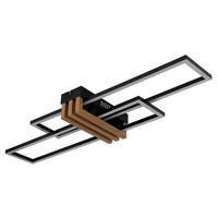 LED-DECKENLEUCHTE DAKARI I 80/23/8,6 cm   - Dunkelbraun/Opal, Design, Kunststoff/Metall (80/23/8,6cm)