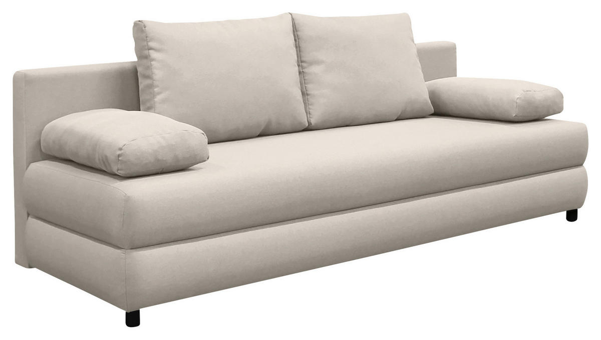 KANAPÉÁGY textil bézs  - bézs/fekete, Design, műanyag/textil (200/88/87cm) - P & B