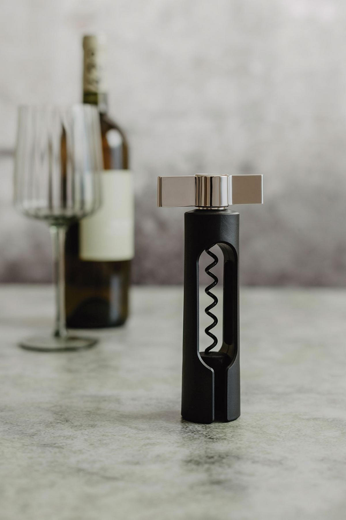 KORKENZIEHER - Schwarz, KONVENTIONELL, Kunststoff/Metall (7,4/16/4,1cm) - Zack