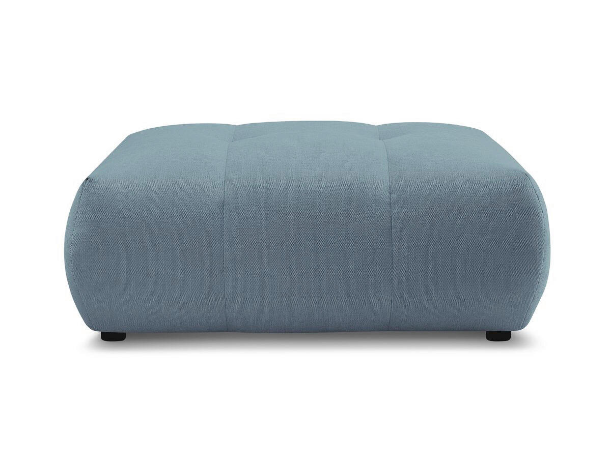 HOCKER FUJI  Leinenoptik Hellblau  - Schwarz/Hellblau, MODERN, Kunststoff/Textil (112/44/80cm)