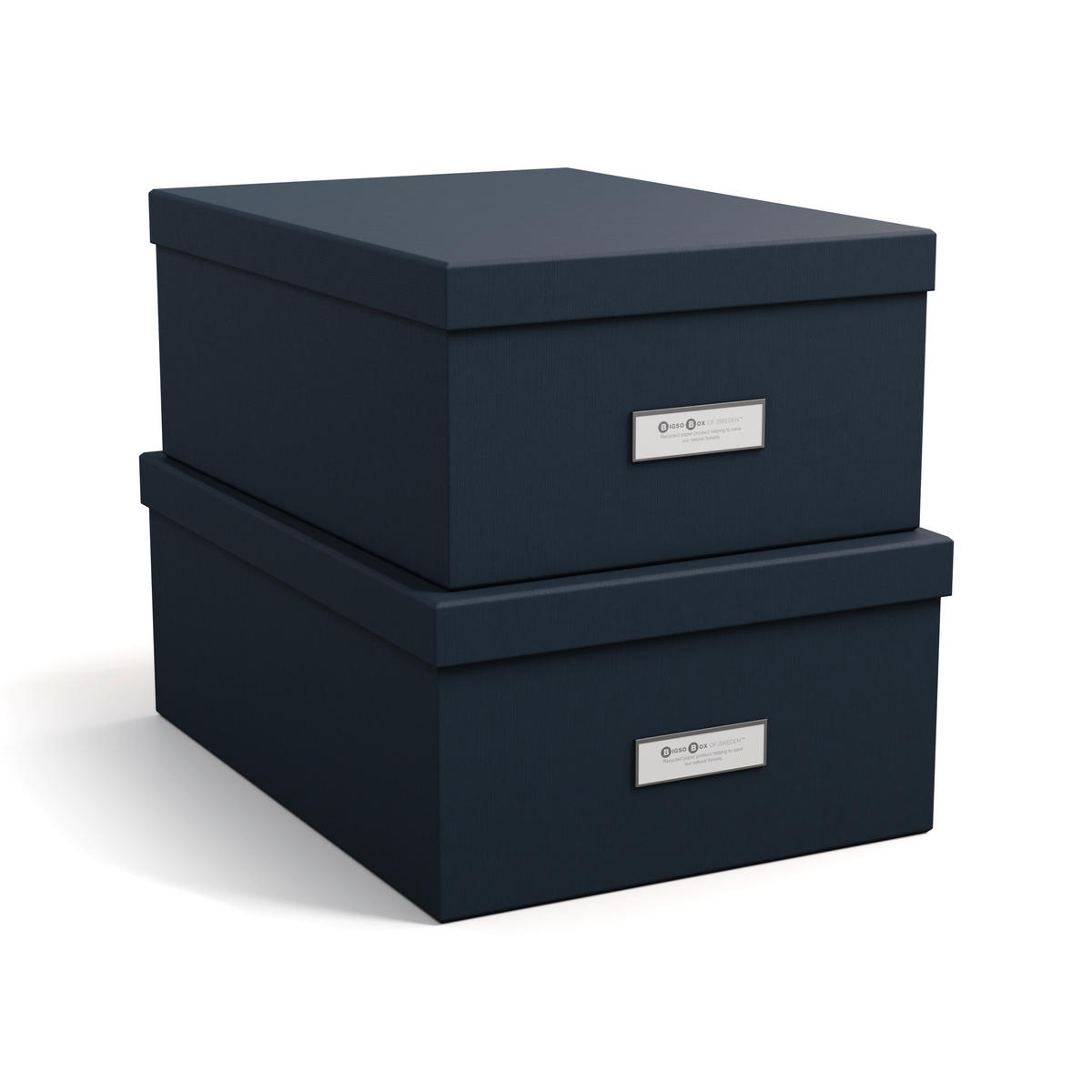 AUFBEWAHRUNGSBOX 36.5/26.5/14.5 cm  - Dunkelblau, Basics, Karton/Papier (36.5/26.5/14.5cm)