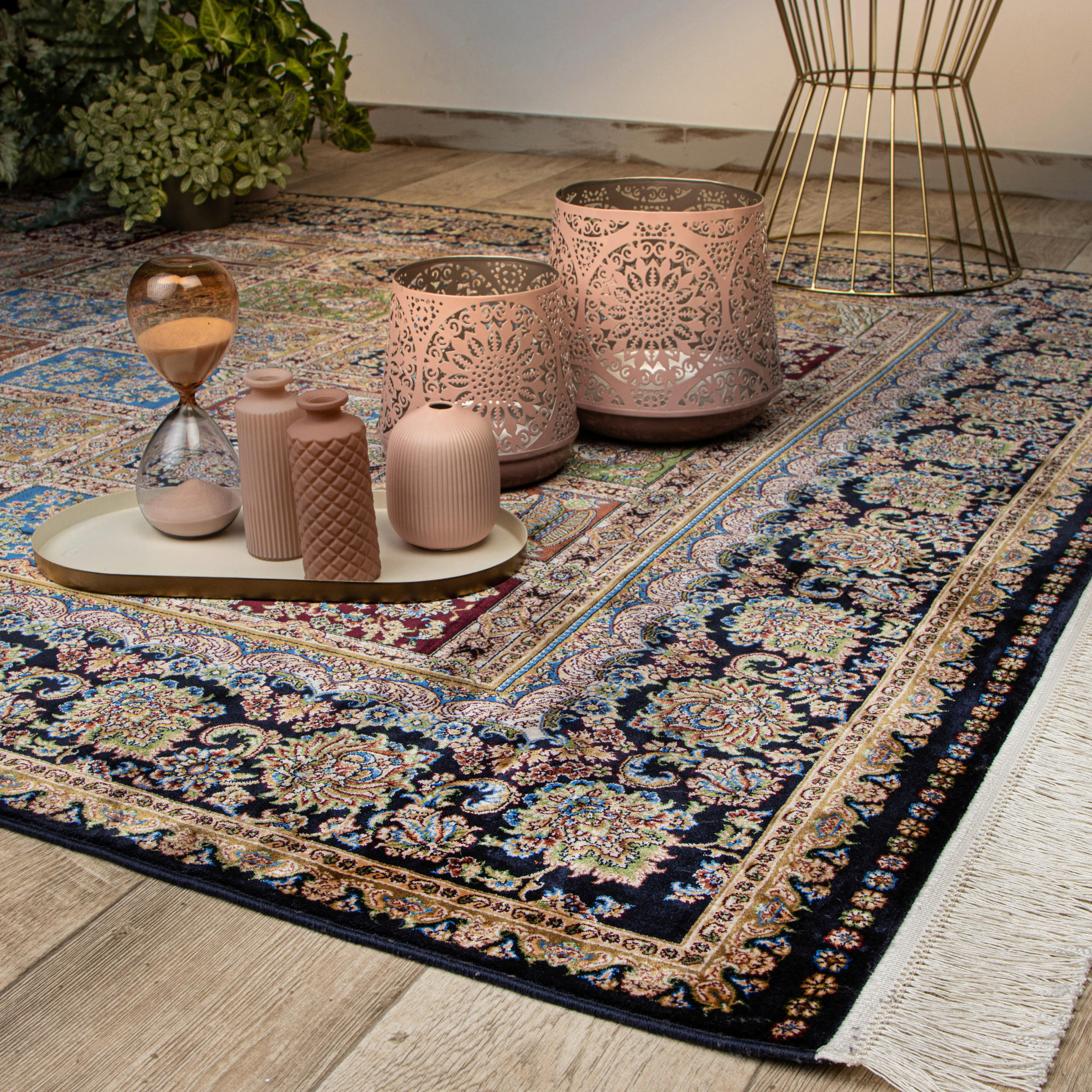 WEBTEPPICH 140/200 cm My Babylon of Obsession Blau, Multicolor, Hellbraun  - Blau/Hellbraun, Design, Textil (140/200cm) - Obsession
