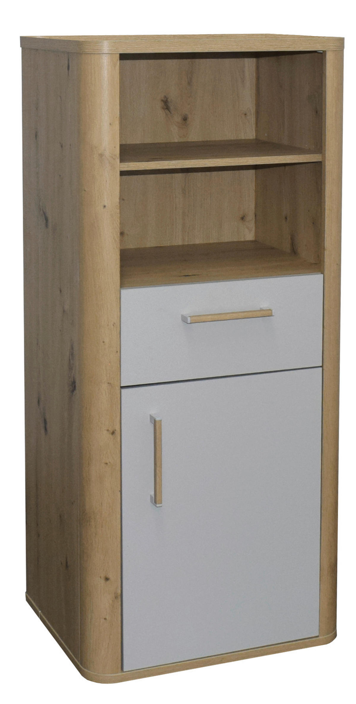 BEISTELLREGAL Lilly Grau, Eiche Artisan  - Schwarz/Eiche Artisan, Basics, Holzwerkstoff/Kunststoff (55/128/41cm)