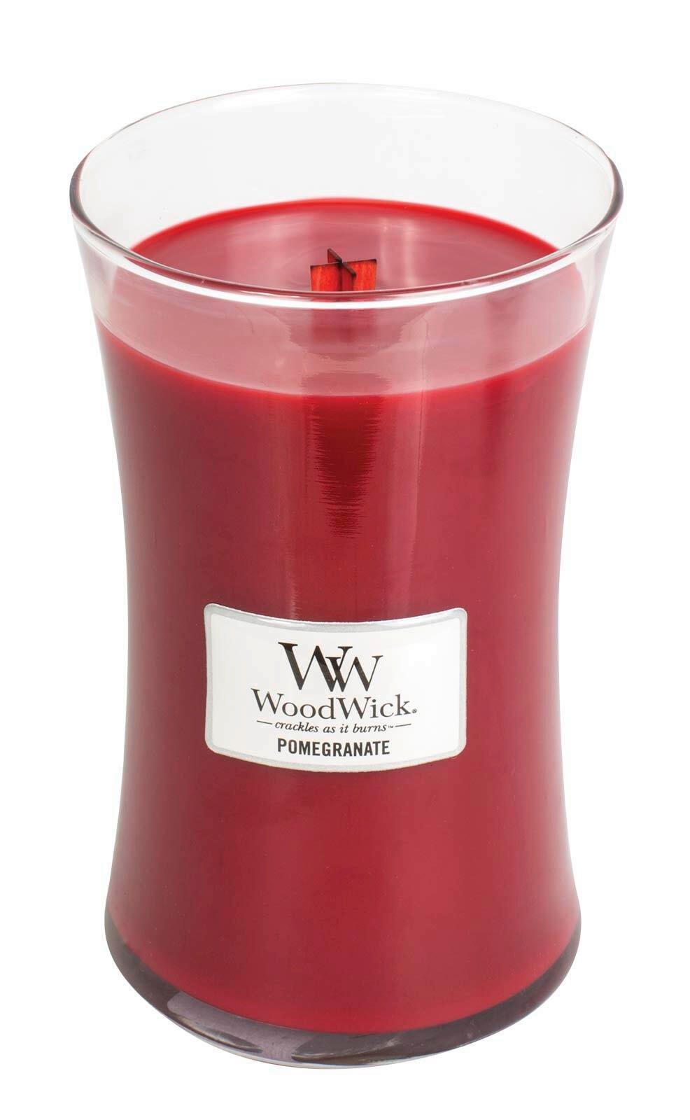 DIŠEČA SVEČA - rdeča, Basics, steklo/les (10/18/10cm) - WoodWick