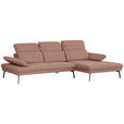 ECKSOFA Ottomane rechts, Eckteil  More_LZ Kupferfarben Webstoff  - Schwarz/Kupferfarben, Design, Textil/Metall (296/188cm) - Xora