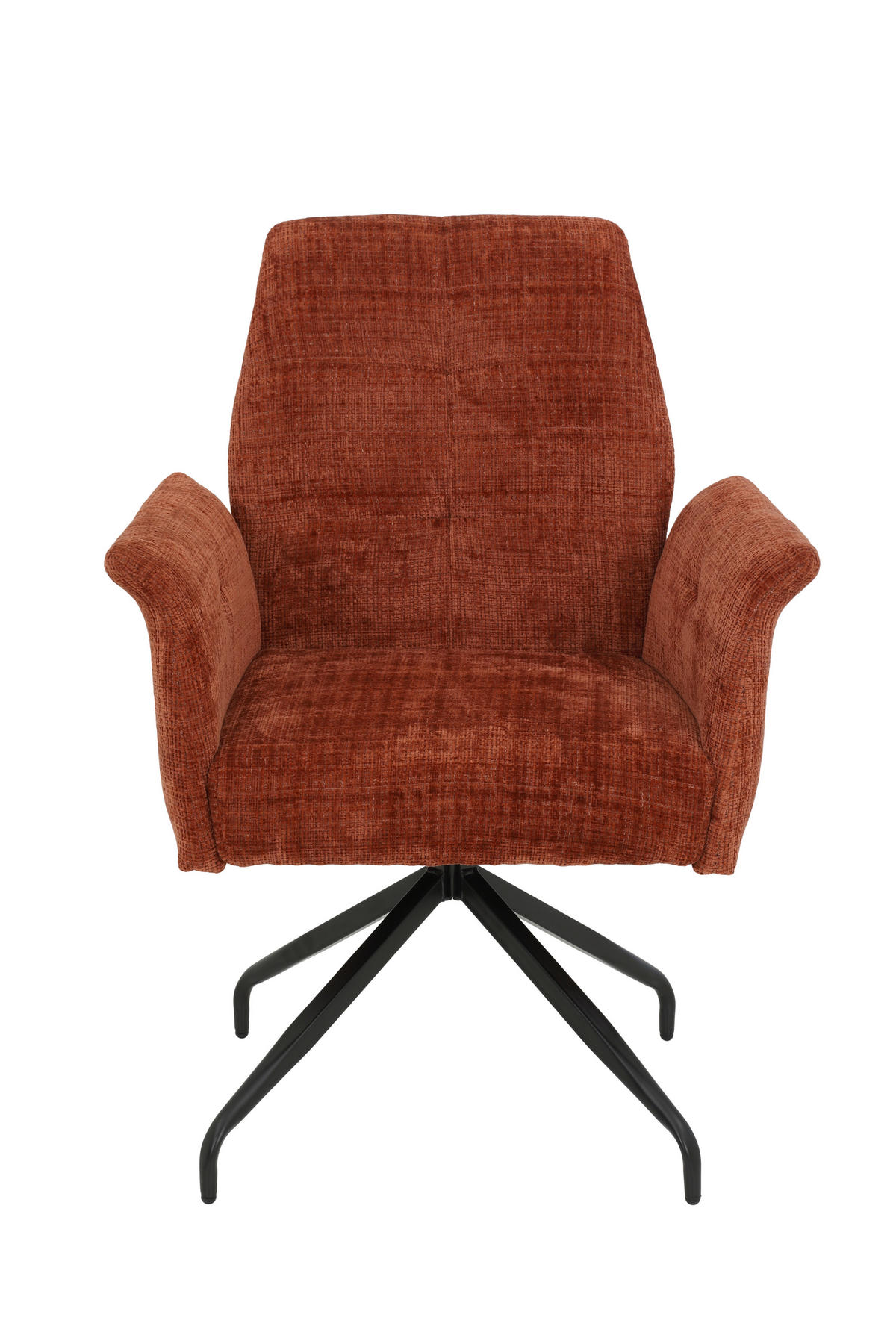 ARMLEHNSTUHL 1 Stück erweiterbar, Sitzfläche 360° drehbar, inklusive Armlehnen, ergonomische Rückenlehne, gepolsterte Armlehnen Webstoff, Mikrofaser  - Schwarz/Kupferfarben, MODERN, Textil/Metall (71/93/68cm) - MID.YOU