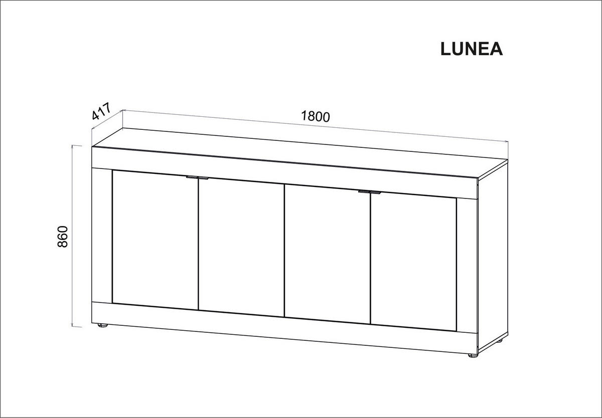 SIDEBOARD  in 180/86/42 cm  - Alteiche/Schwarz, Design, Holzwerkstoff/Kunststoff (180/86/42cm) - MID.YOU