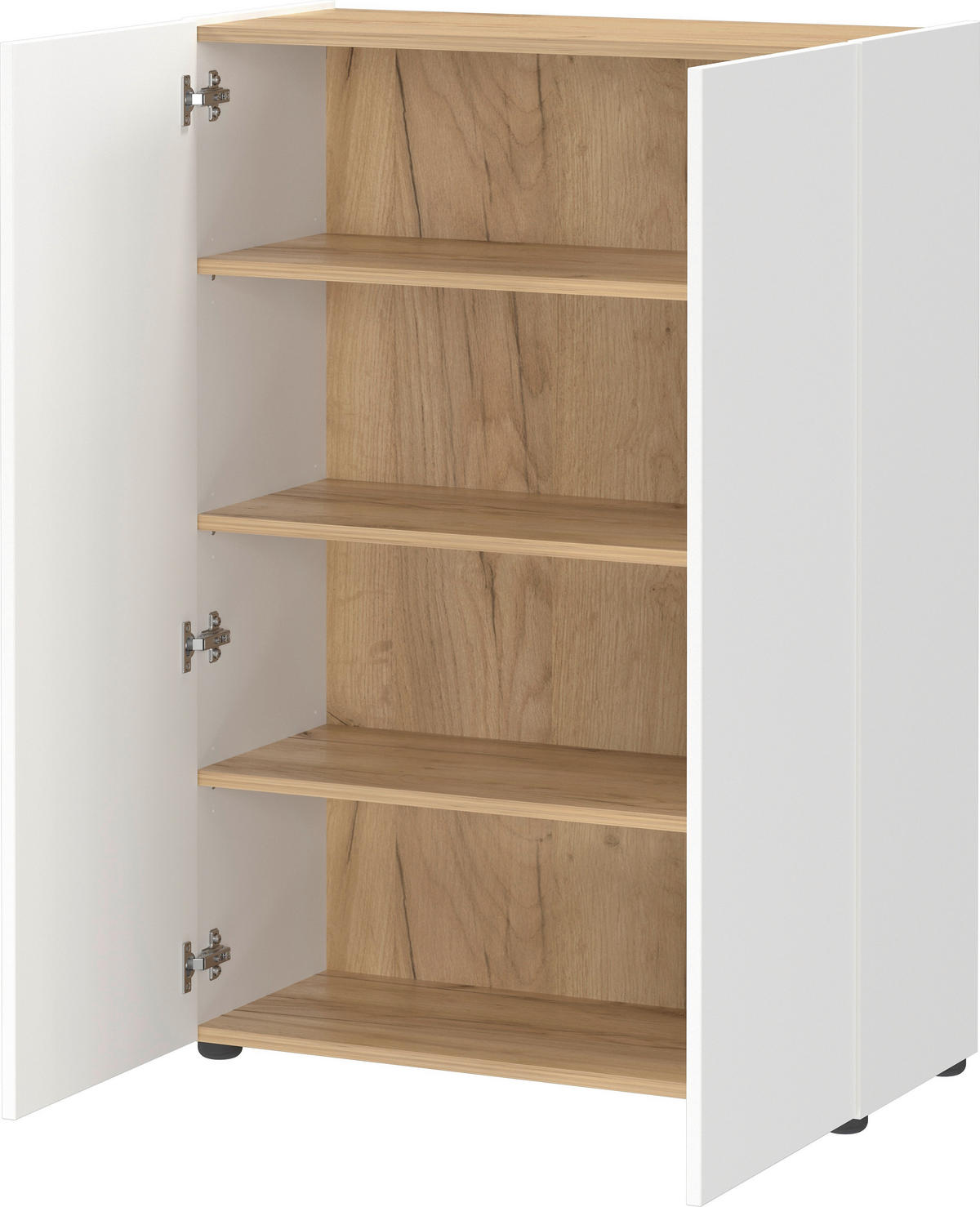 GARDEROBE 2-teilig  in 74/200/33 cm  - Eichefarben/Weiß, Design, Holzwerkstoff (74/200/33cm) - Germania