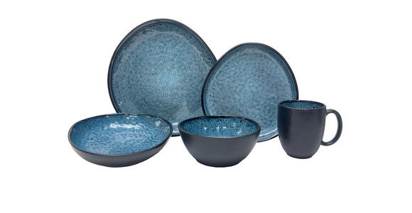 KOMBISERVICE Blau SØREN BLUE 10-teilig 2 Personen  - Blau, Trend, Keramik - Novel