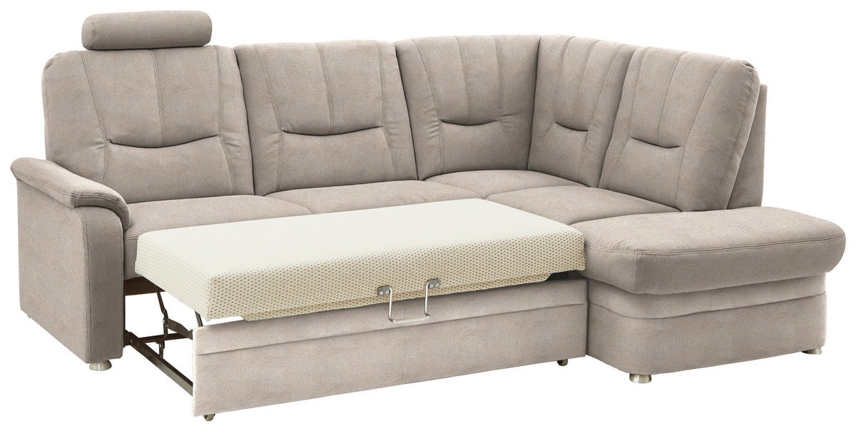ECKSOFA  in Chenille Beige  235/185 cm  - Beige/Schwarz, KONVENTIONELL, Kunststoff/Textil (235/185cm) - Beldomo Comfort